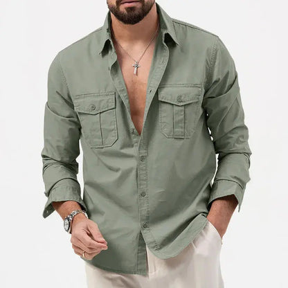 Classic long-sleeve button-up everyday shirt for men -3