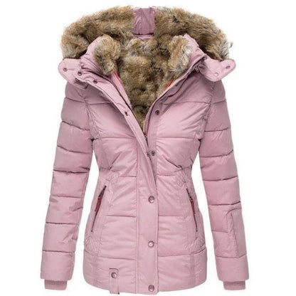 Hooded faux fur coat for women | Celeste